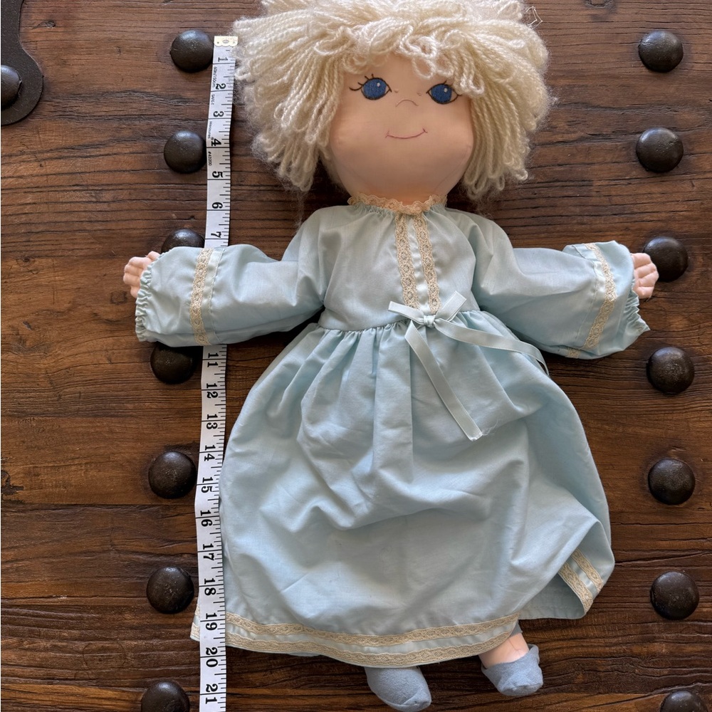 Handmade Doll with Blue Dress vintage - Picture 7 of 7